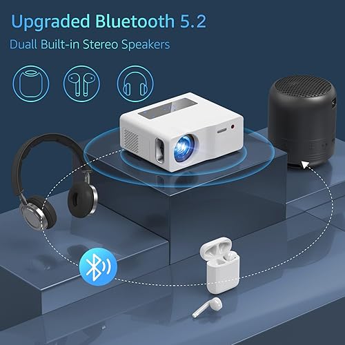 Miniatura 4 de Native - Proyector Bluetooth WiFi 1080P 5G, proyector de película portátil para exteriores de 1200ANSI, compatible con 4K, proyector de video de