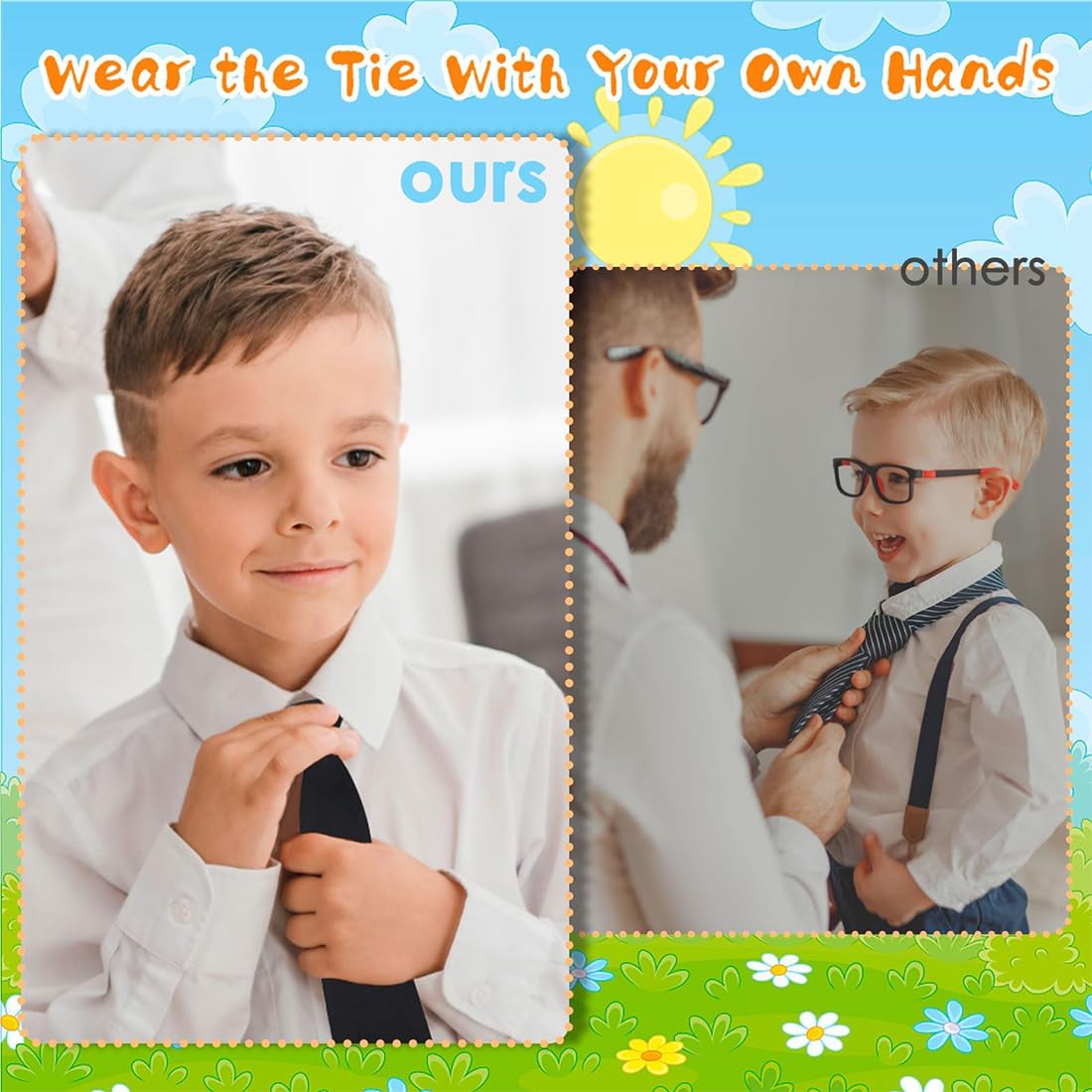 Corbata pre-atada de microfibra lisa y ajustable para niños, Ideal para ocasiones formales y escolares, Con hebilla de torre para mayor comodidad y estilo, 1pcs