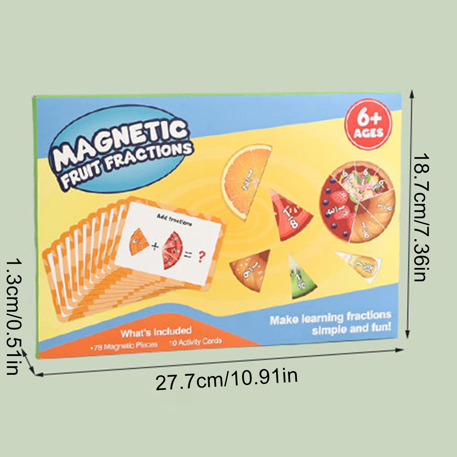Magnetyczne elementy ułamkowe | Gry matematyczne do wczesnej nauki | manipulacja matematyczna do klasy i przedszkola
