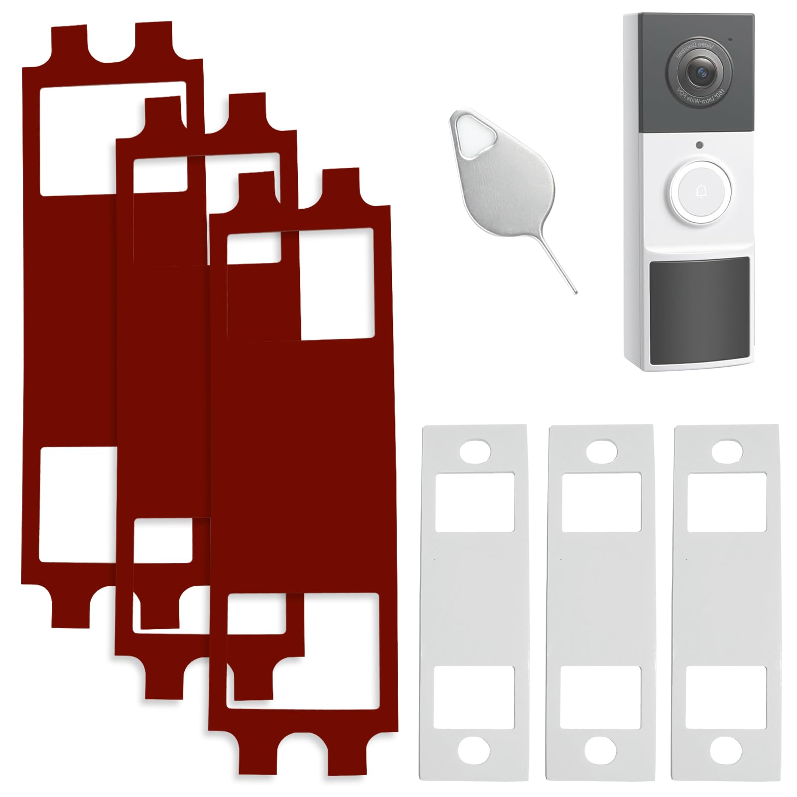 No Drill Doorbell Sticky Mount and Doorbell Key Replacement Tool for Tapo TD21/ D210/ D235 Battery Video Doorbell, 3 Pack Strong Adhesive Sticky Pad Video Doorbell Mounting Tape