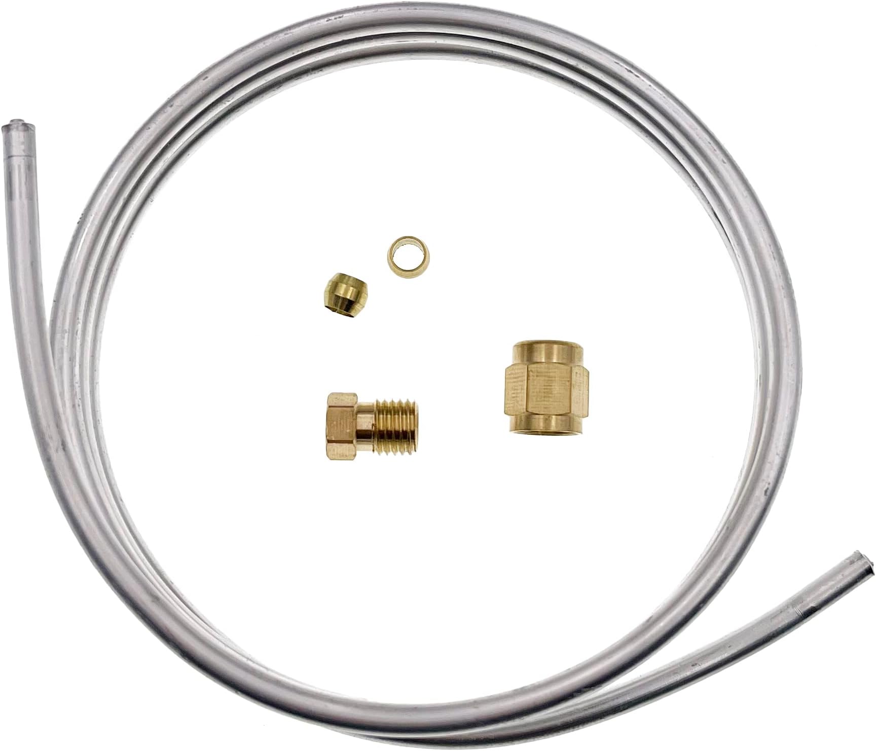 METER STAR0.16"(4mm) Aluminum Tubing Kit,Gas Pilot Tubing Kit with Compression Olive Fittings M8x1 Female and Male Nuts, Valve Pilot Burner Tube Pipe Assembly,Length 39.5 Inch