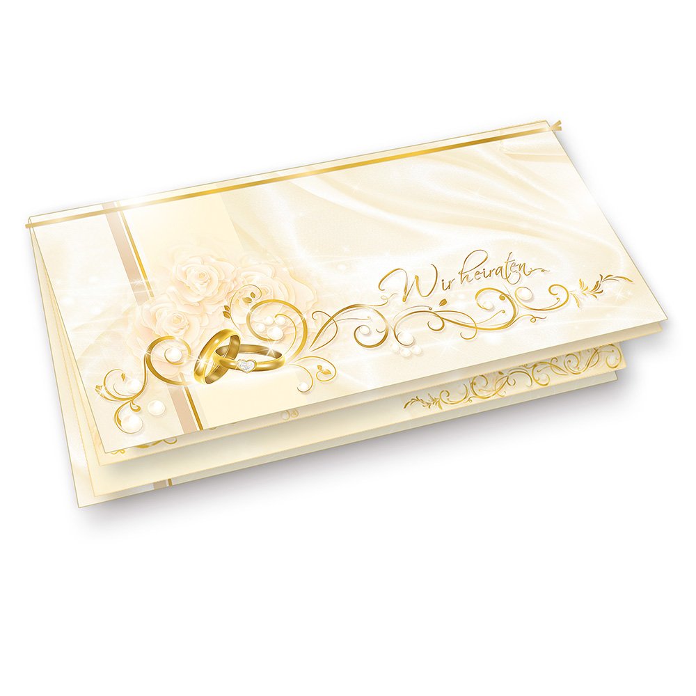 tatmotive Einladungskarten Hochzeit PERLMUTT (40 Sets) 40 Einladungen mit Einlegeblätter zum selbst bedrucken und inkl. Umschläge