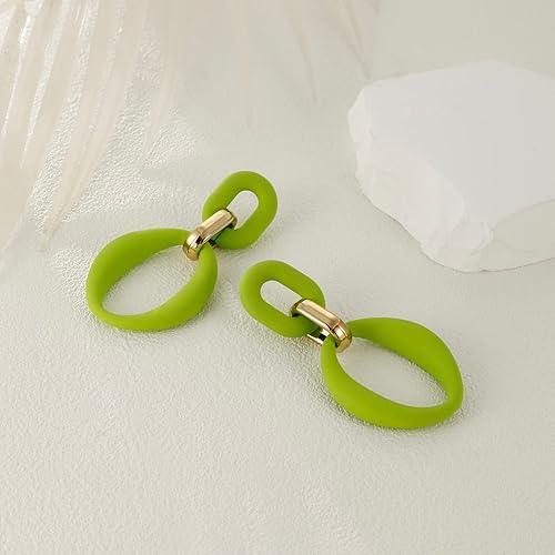 Miniatura 4 de Aretes rectangulares de acrílico, cuadrados acrílicos, ovalados, aretes de gota para mujer