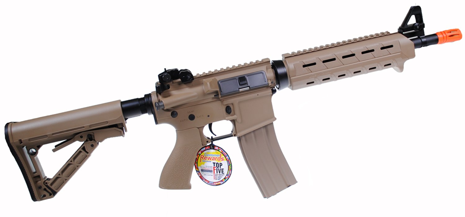 G&G CM16 MOD0 Combat Machine AEG Metal Gears Airsoft Gun (Desert Tan)