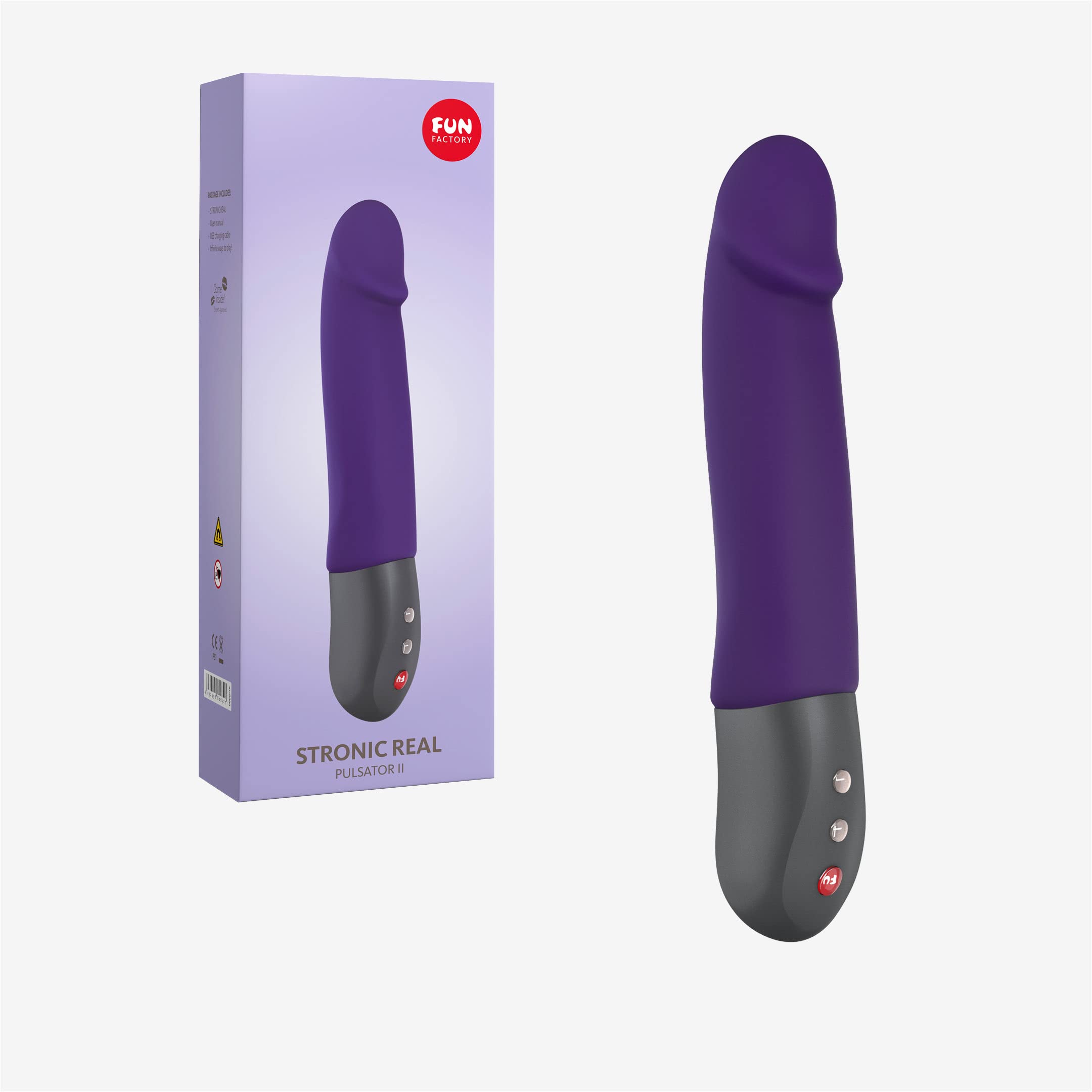 Fun Factory STRONIC REAL - Vibratore urti | Sex toy per lei | Massaggiatore Portatile | Silicone | Viola
