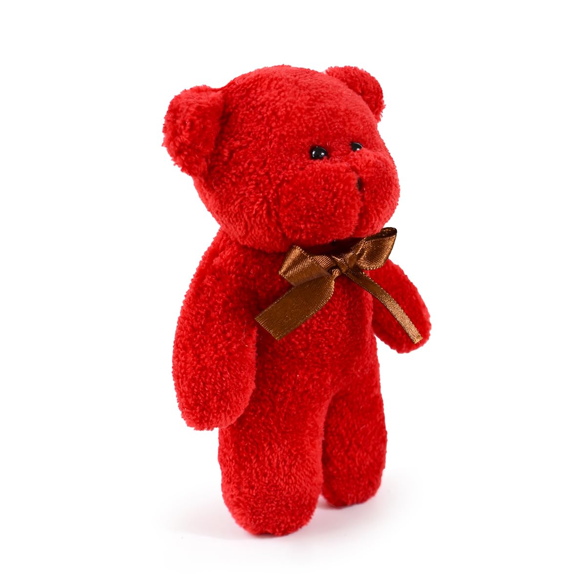 45er Set Mini Teddybären – 3 Packungen à 15 Stück – Kleine Plüschbären mit Schleife – Kuscheltiere zum Basteln, Dekorieren, Verschenken, Gastgeschenke für Hochzeit, Geburtstag, Baby Shower (Rot)
