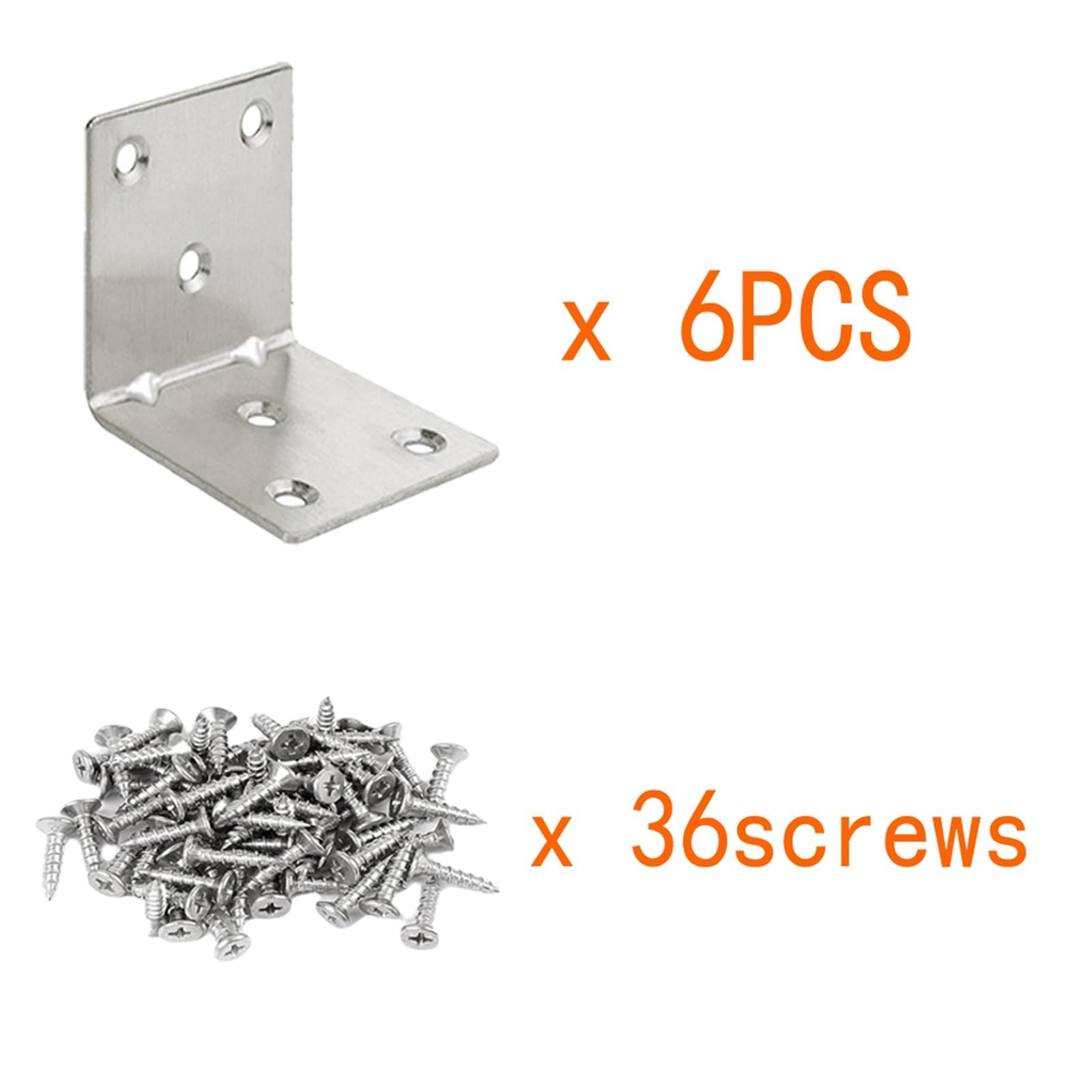 Soporte de ángulo de acero inoxidable resistente en forma de L de 90 grados para soporte de madera | Soporte de esquina de metal duradero para muebles y proyectos de bricolaje
