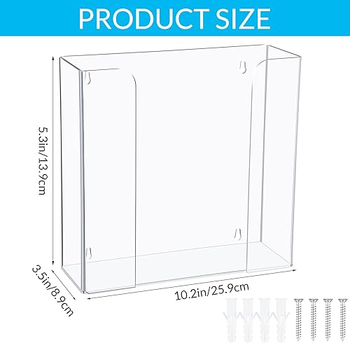 Miniatura 3 de Weysat 2 unidades de soporte de acrílico para guantera, dispensador de guantes para montaje en pared, estante acrílico transparente, dispensador de