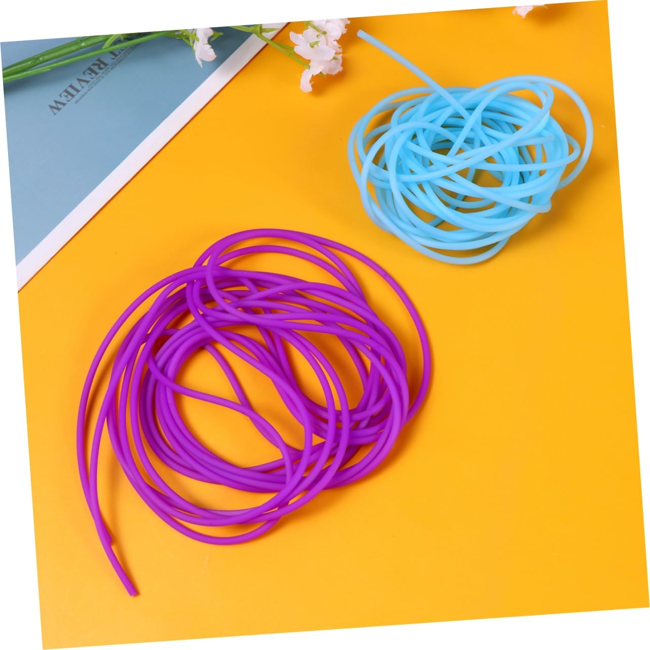 TEHAUX 30pcs Silicone Rope for Jewelry Making Hand-Woven Elastic Rubber Rope for Necklaces Bracelets and Crafts for and Enthusiasts