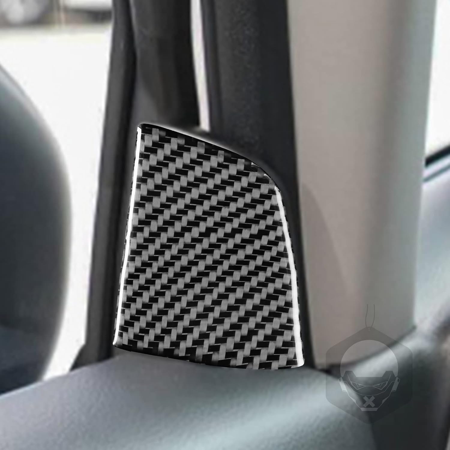 Real Carbon Fiber Car Inner A-Pillar Panel Cover Anti-Collision Trim Soft Sticker Auto Premium Interior Accessories Compatible with Honda Fit/Jazz 2020 2021 2022 Black