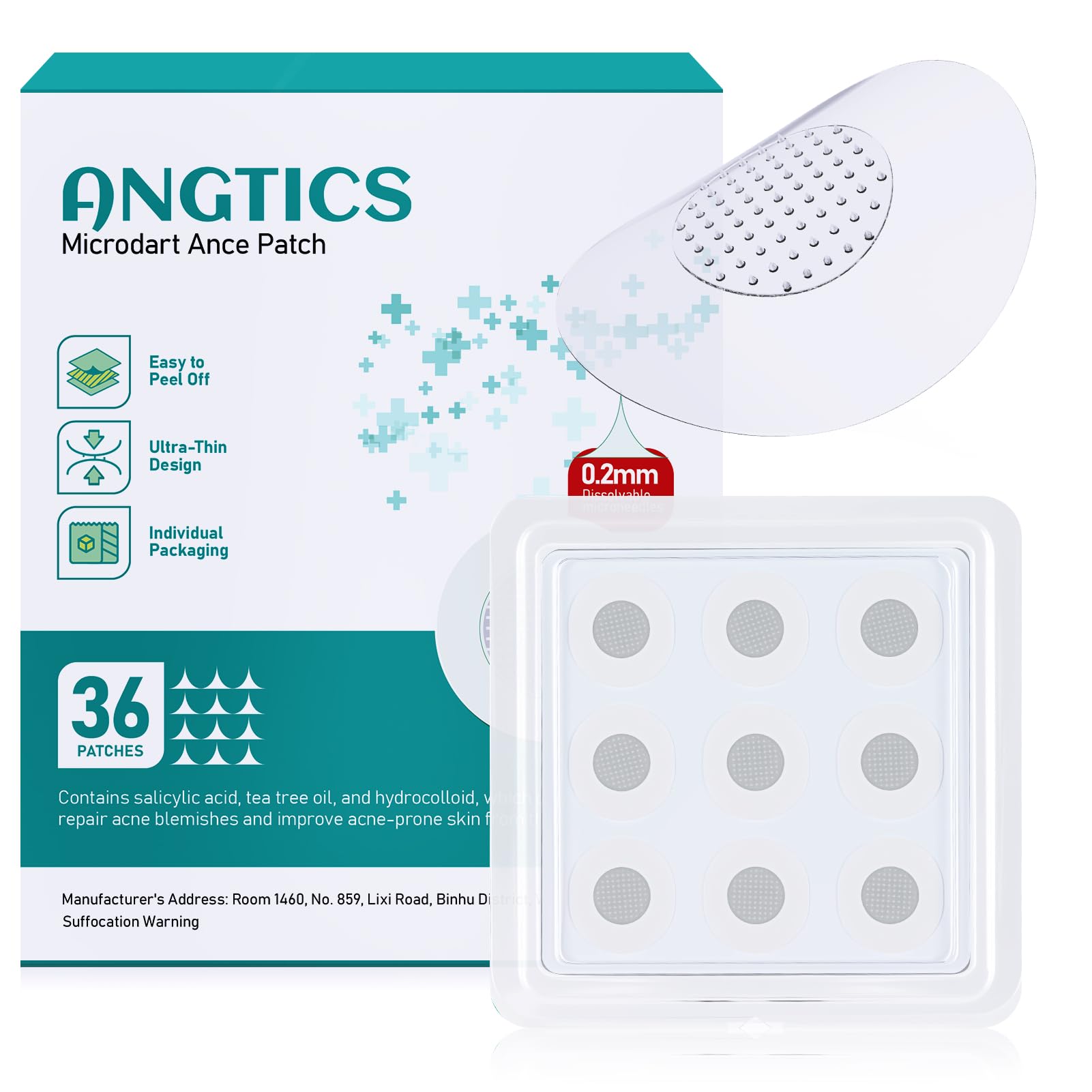 36 Count Pimple Patches Microdart Zit Patches with Microdart Technology Salicylic Acid Sodium Hyaluronate Centella Extract Acne Patch