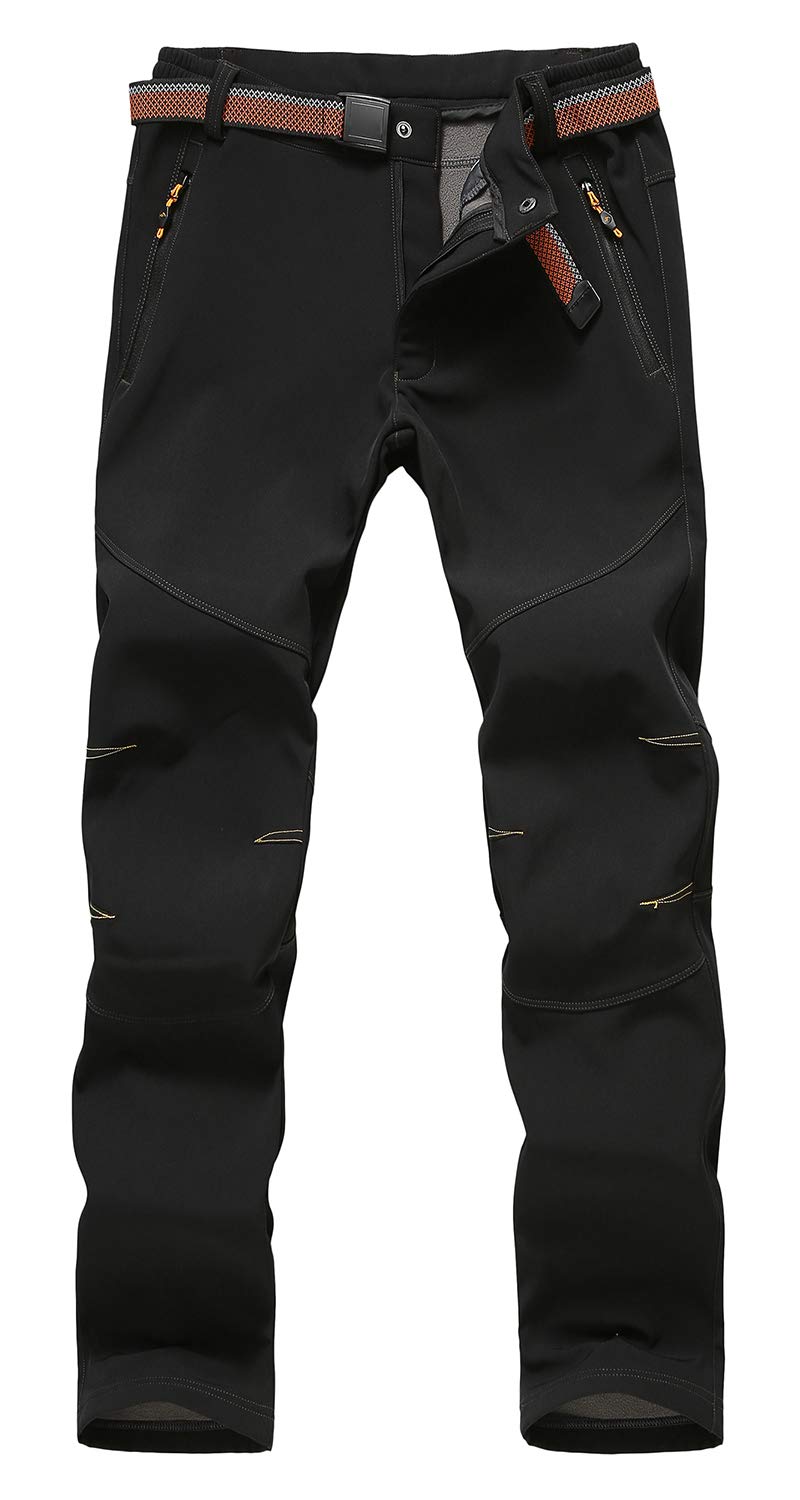 Pantalon softshell pour homme, imperméable, coupe-vent, pantalon de randonnée épais, respirant avec doublure en polaire.