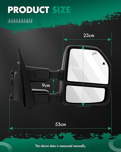 Miniatura 3 de SCITOO Espejos de remolque compatibles con Ford 2017-2019 para Ford para F250 F350 F450 F550 Super Duty Pickup Truck Espejos de potencia calentada