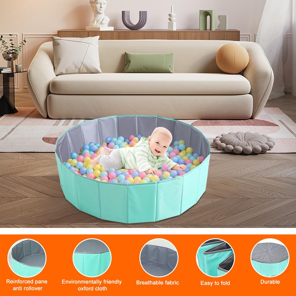 KBIBCK Ball Pit, Foldable Baby Ball Pit, 80 CM Kids BallPit for Children Girls Boys Nursery Babys Playpen - Image 4