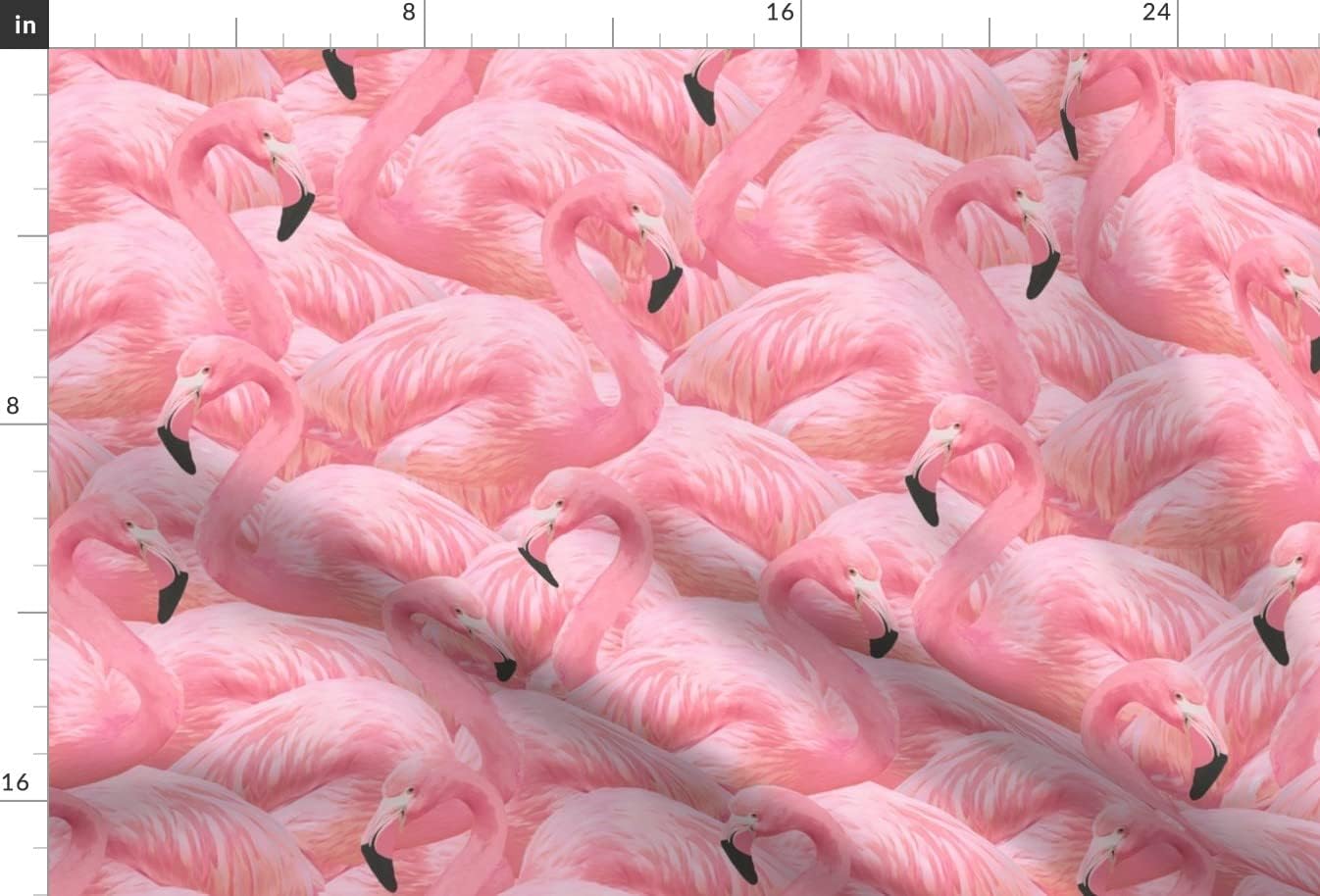 Spoonflower Fabric - Pink Flamingo Tropical Bird Coral Island Summer Printed on Upholstery Velvet Fabric Fat Quarter - Upholstery Home Decor Bottomweight Apparel