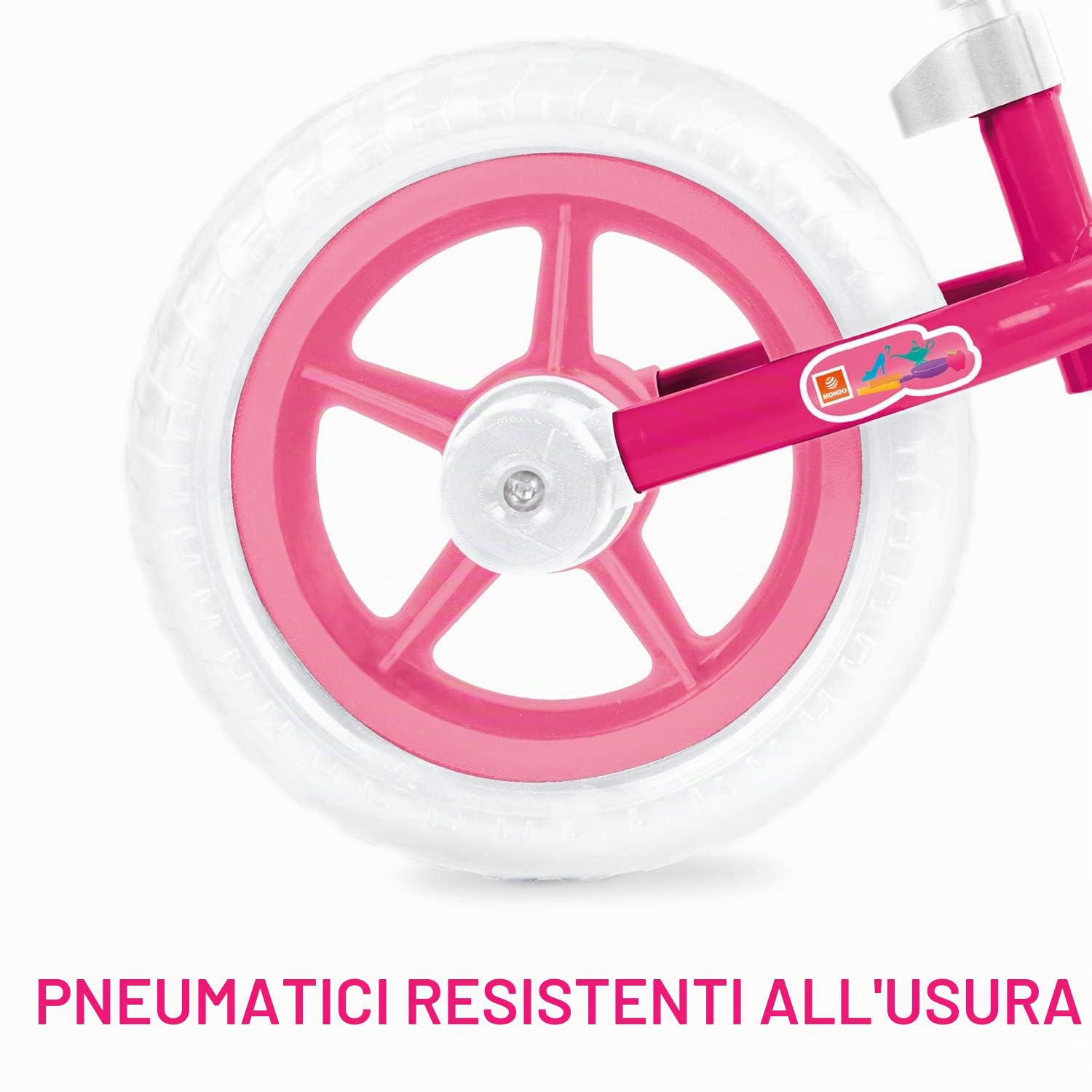 Mondo Toys - Princess Balance Bike - biciletta senza pedali per bambini - peso fino a 25 Kg. - colore bianca/rosa - 28500