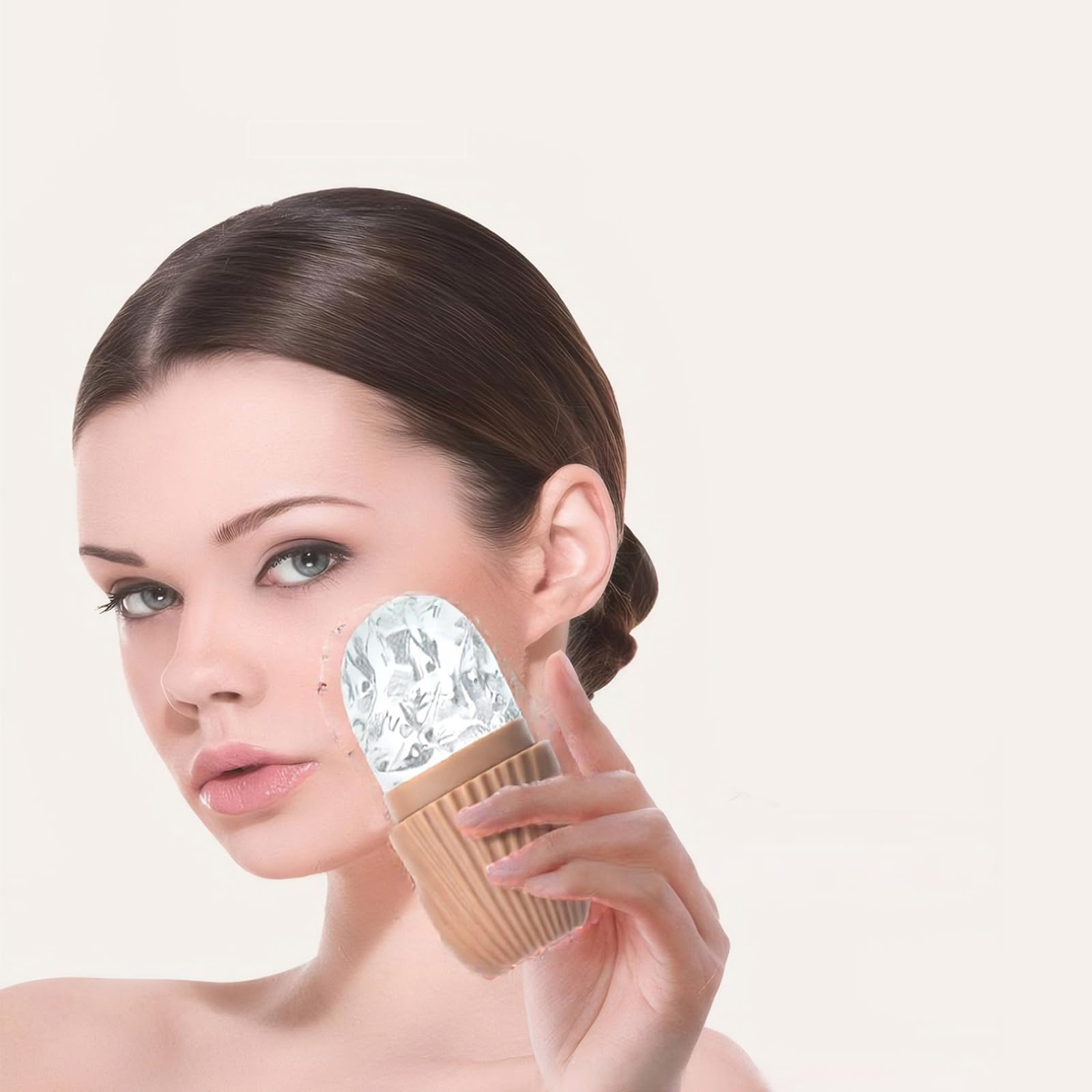 Rodillo de hielo facial reutilizable, molde facial de silicona para apretar los poros, hinchazón, piel brillante, herramienta de belleza para terapia de frío para el cuidado de la piel en el hogar — view 8