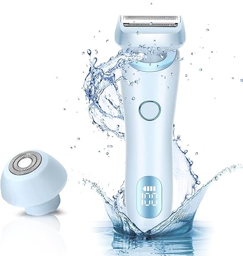 Maquinilla de afeitar eléctrica para mujer, maquinilla de afeitar eléctrica 2 en 1 para mujer, para piernas, brazos, cara, área púbica, depilación