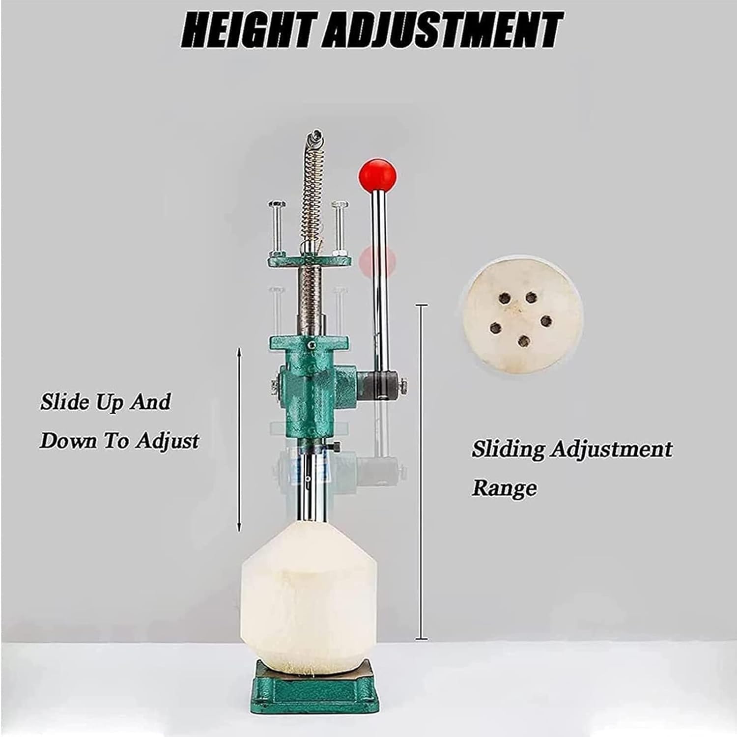 Vertical Coconut Opening,Coconut Opener Tool,Manual Coconut Hole Opening Machine,Adjustable Coconut Opener Tool