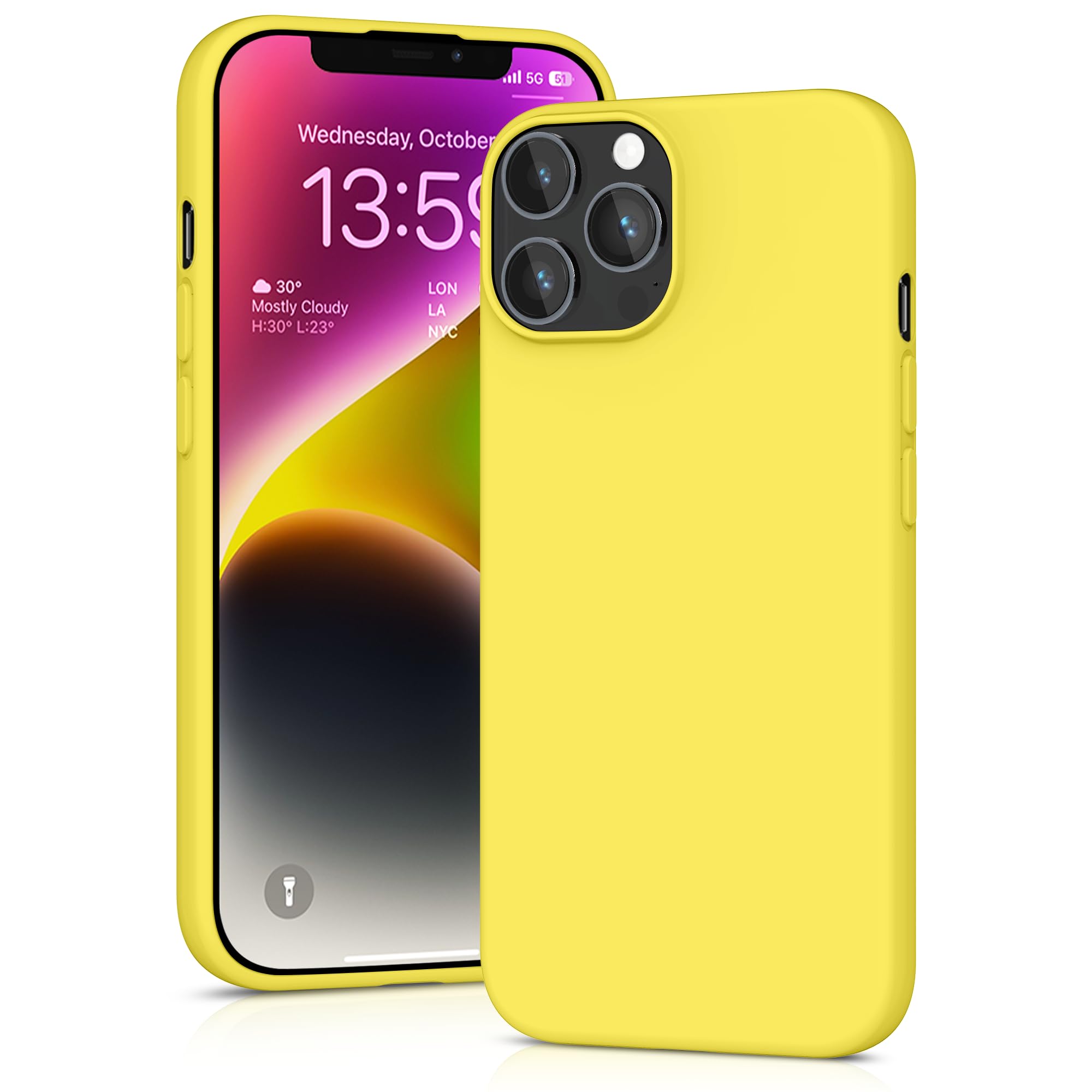 YATWIN Silicone Case for iPhone 13 Pro, Soft-Touch, Shockproof, DustProof