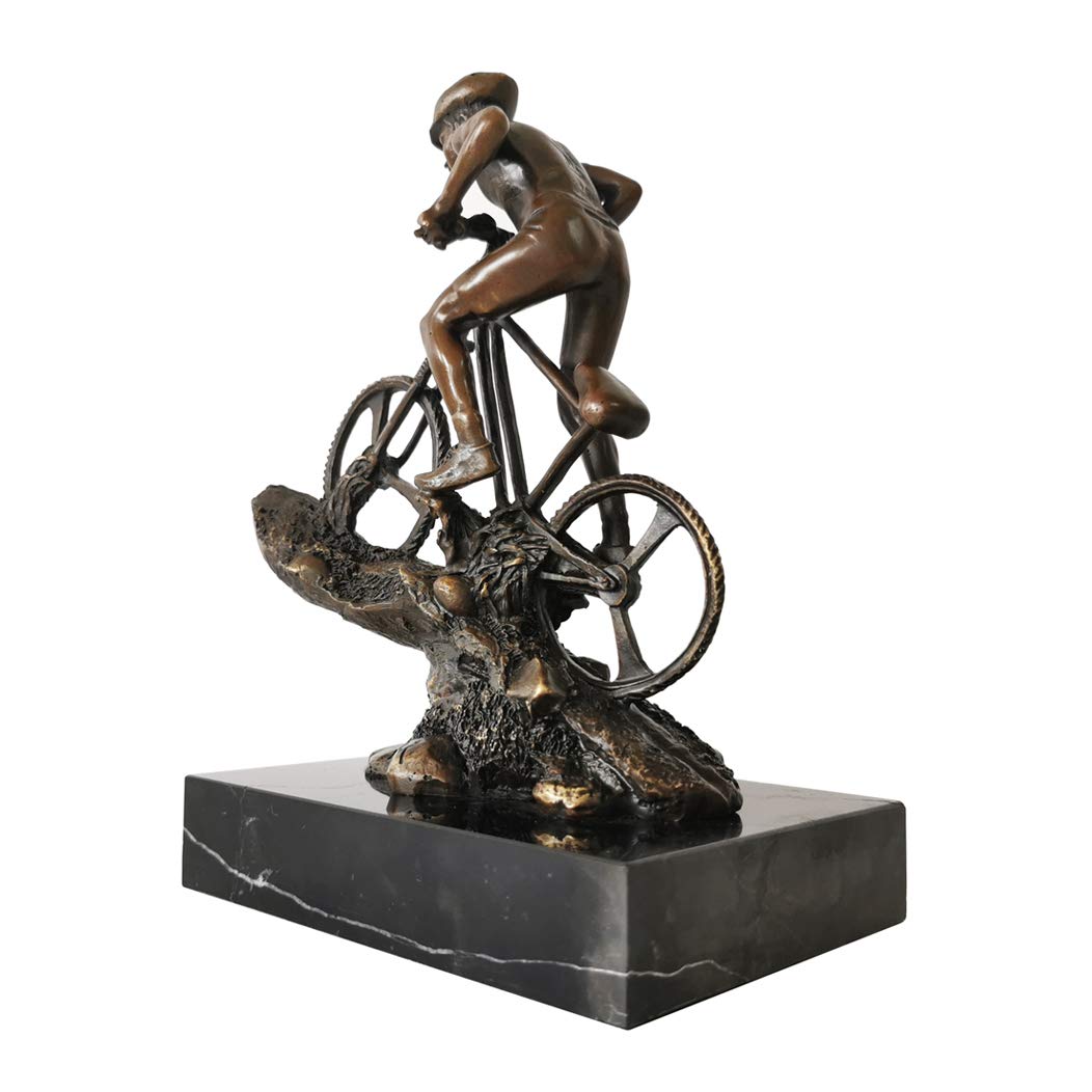 Amazon.co.jp: ブロンズマン マウンテンバイクに乗る彫刻 男性