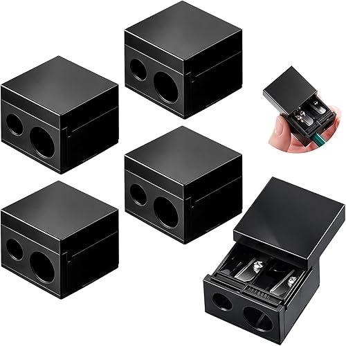 Miniatura 11 de Chuangdi Paquete de 5 sacapuntas de maquillaje, delineador de labios de plástico, delineador de ojos, herramientas manuales cosméticas para Colorido