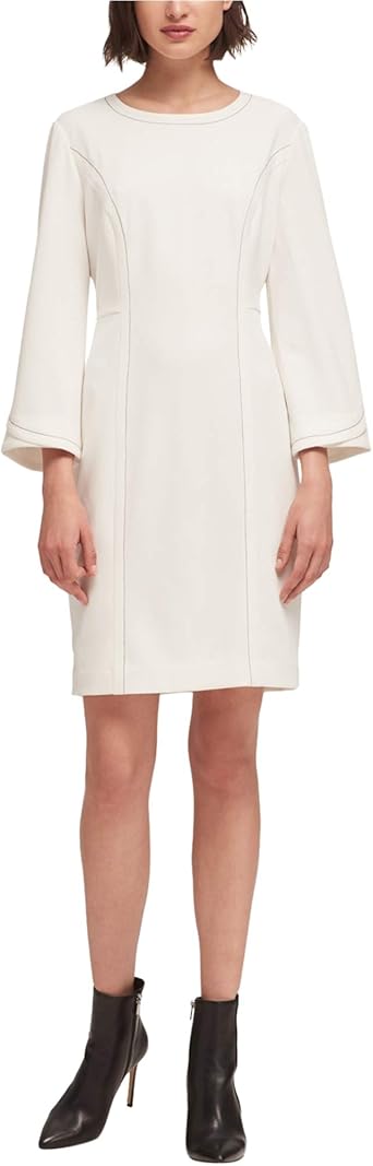 solid white shift dress