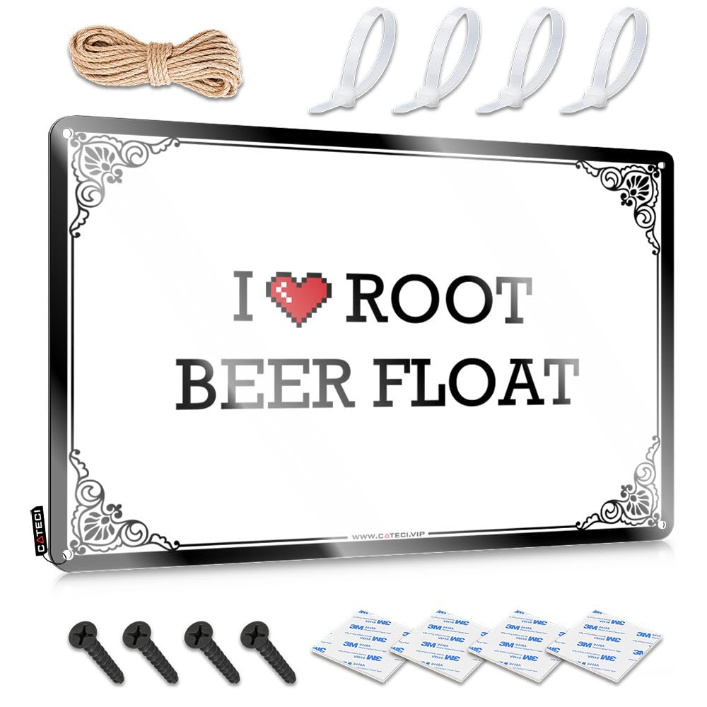 Fzfn Colour I Love Root Beer Float Patriotic Bar Cart Decor - Art Custom Hanging Wall Decor(20X30cm)