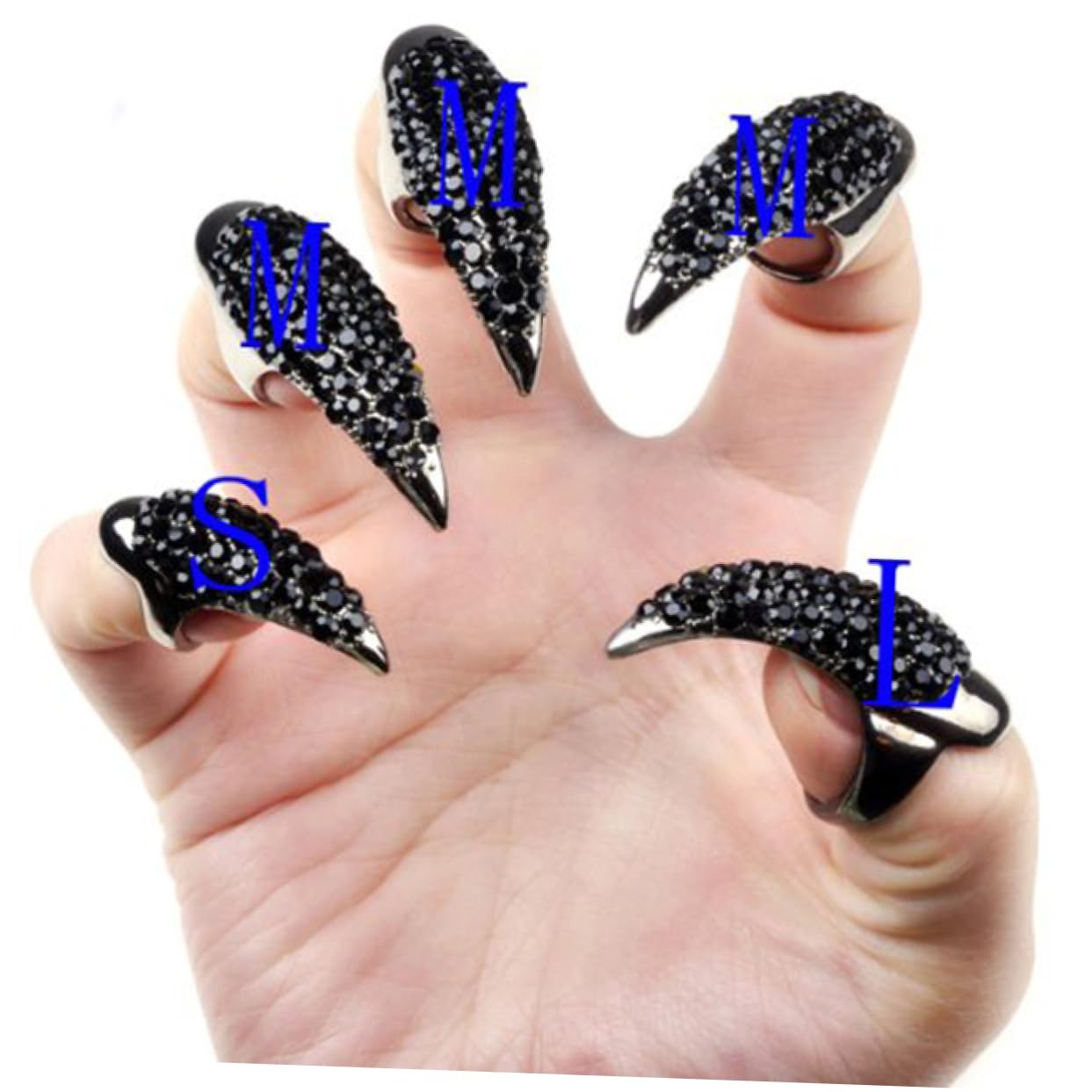 Lot 30 Bagues Griffes Rétro Pour Ongles - Accessoire Gothique Cosplay - Anneaux Phalange Ajustables - Pour Fêtes Et Nail Art - 7