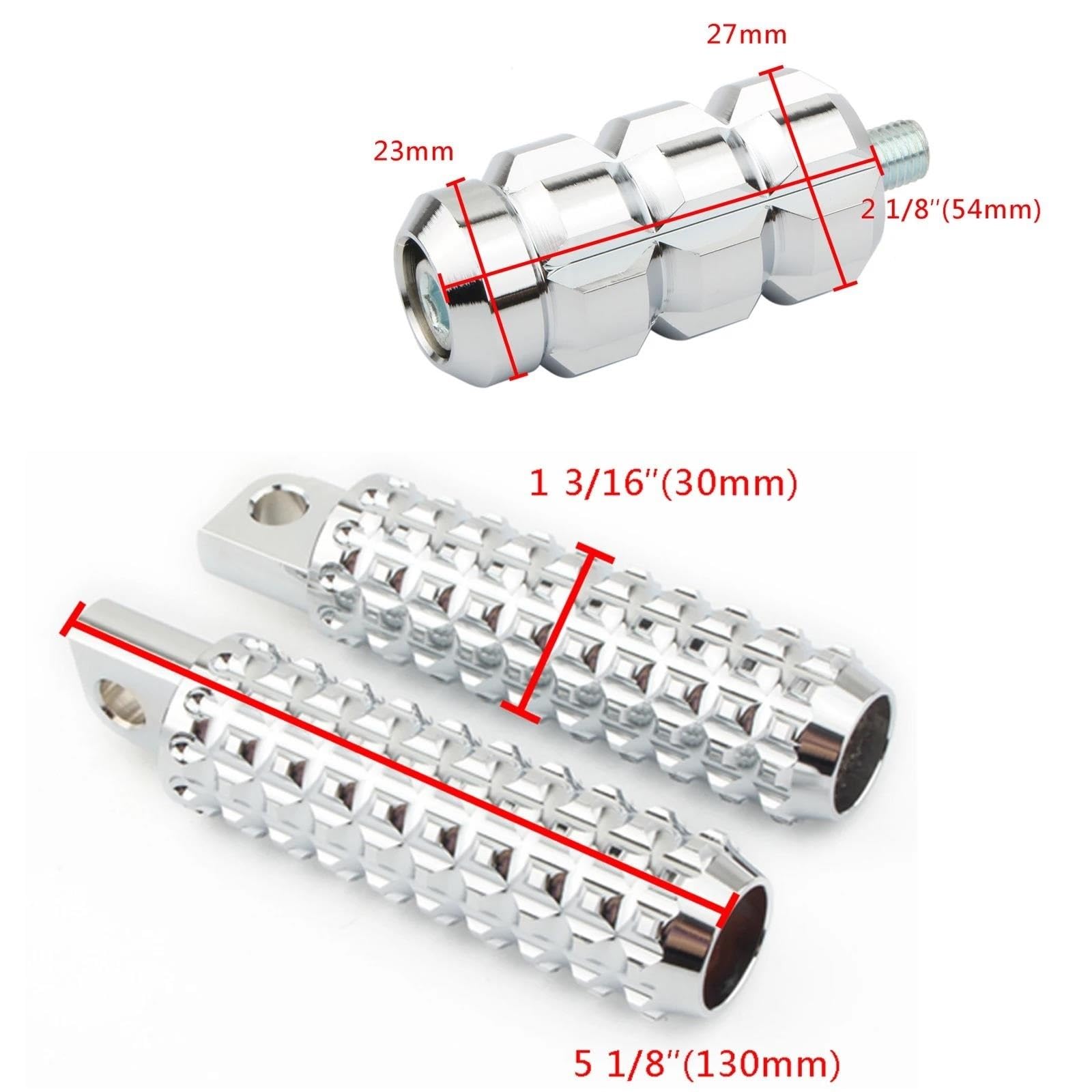 Estriberas Moto Clavijas Pie Reposapiés Delanteros Y Traseros Clavija Cambio Pedal Aluminio para Harley, Touring Road King, Sportster Dyna Fat Boy Softail Juego Estriberas Moto(Silver,Type B)