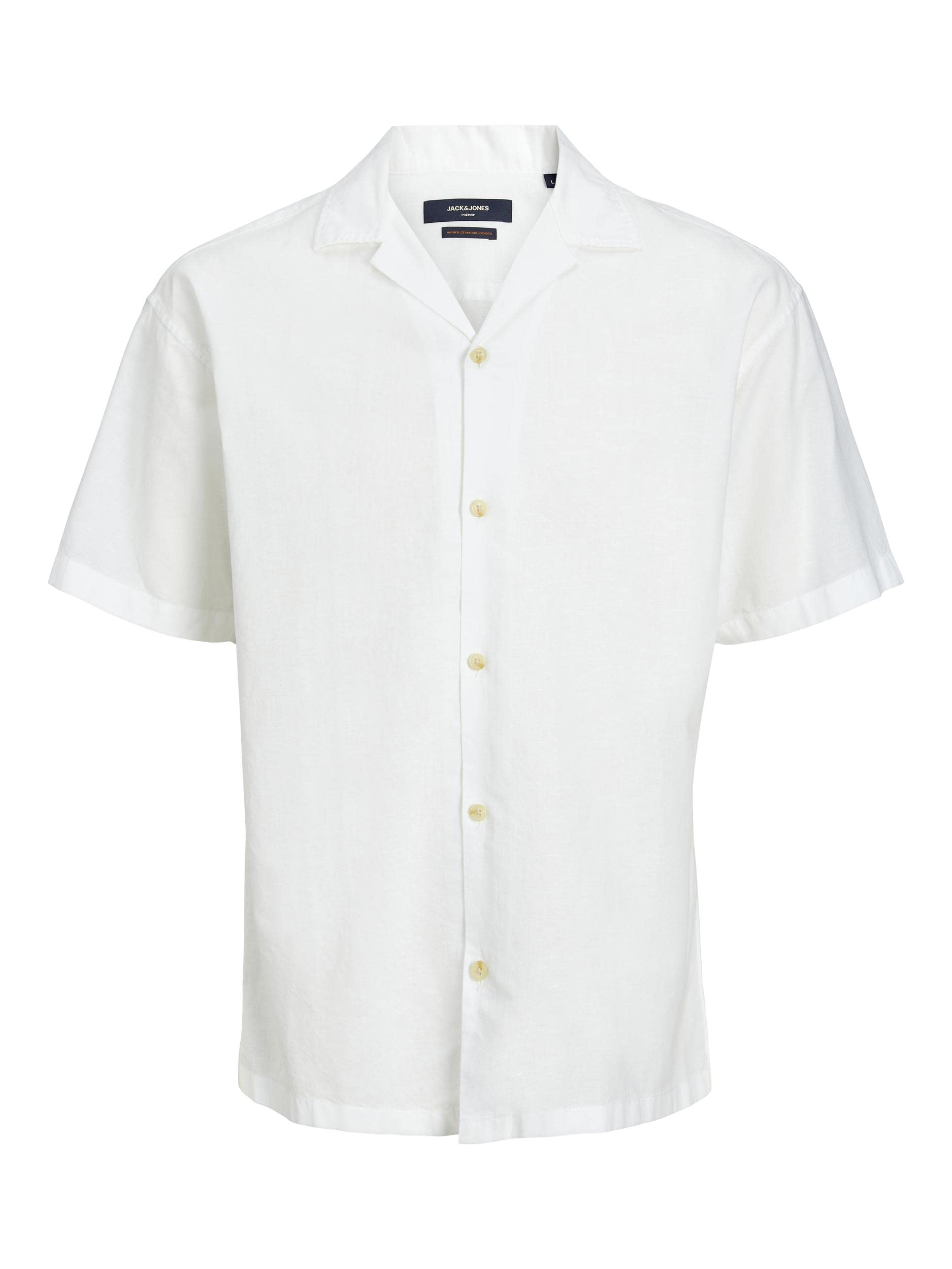 JACK & JONESmens Summer Linen Resort Short-Sleeves Shirt