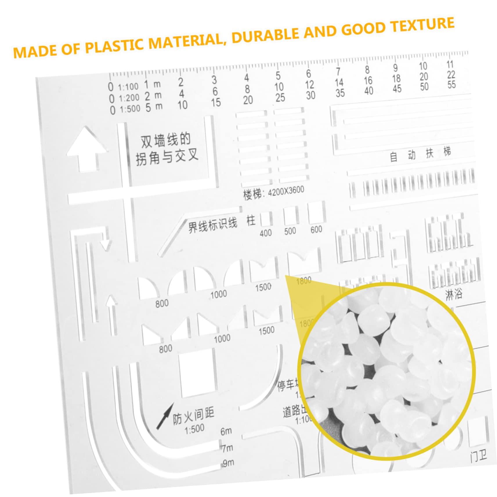 SHINEOFI 4pezzi Righello Plastica Per Disegno Geometrico Stencil Architettonico Strumento Di Progettazione Con Forme Varie Trasparente e Resistente Per Esami e Lavori Creativi
