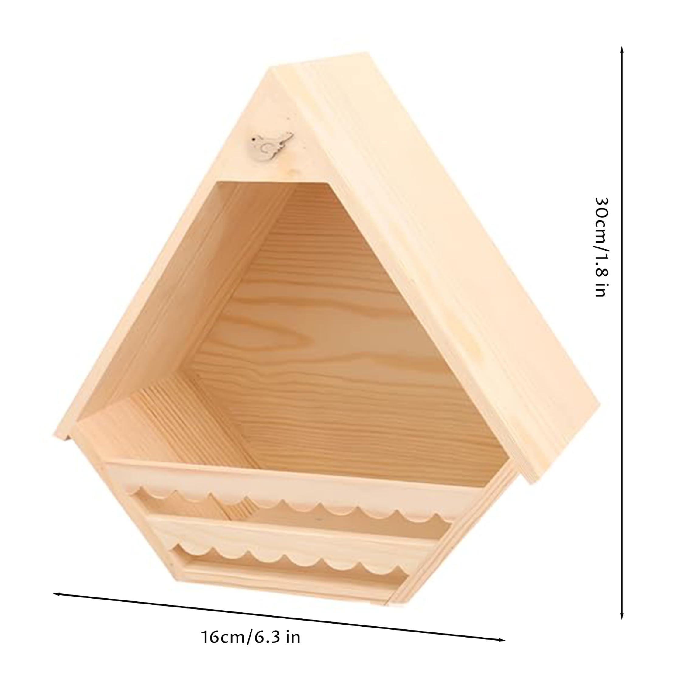 Nido per colombe, Nido per colombe in legno naturale per esterno, Spaziosa casetta per uccelli triangolare montata a parete, Ripiano esterno per - 11, 81x11, 81x6, 30 pollici