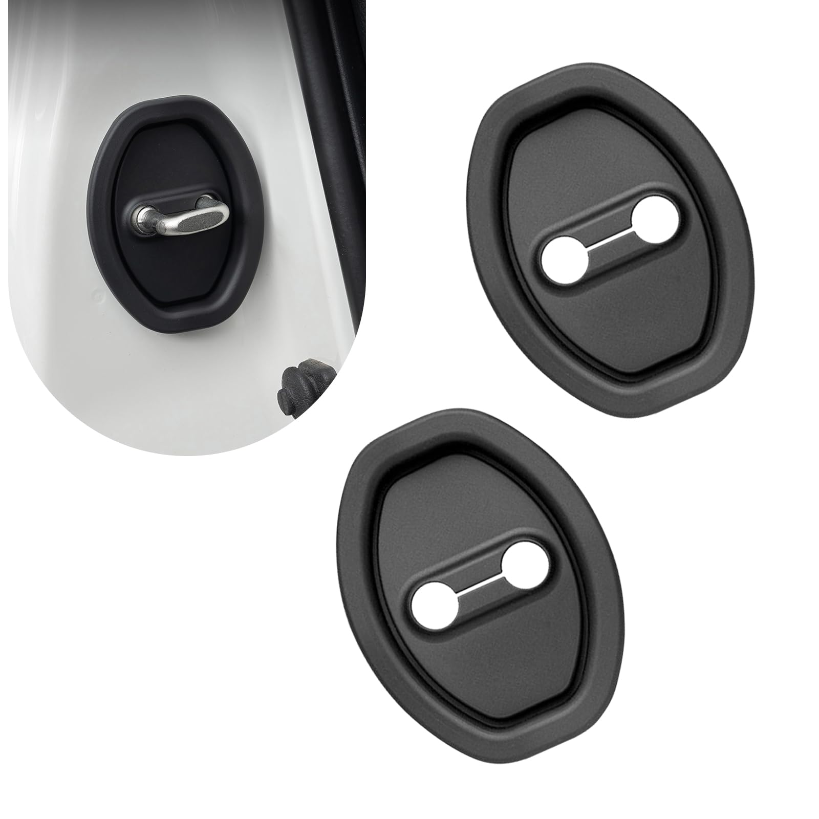 Shakas 2 PCS Door Latch Lock Cover Dust-proof and Rust-proof Door Lock Protective Cover Silicone Silent Shock Absorption