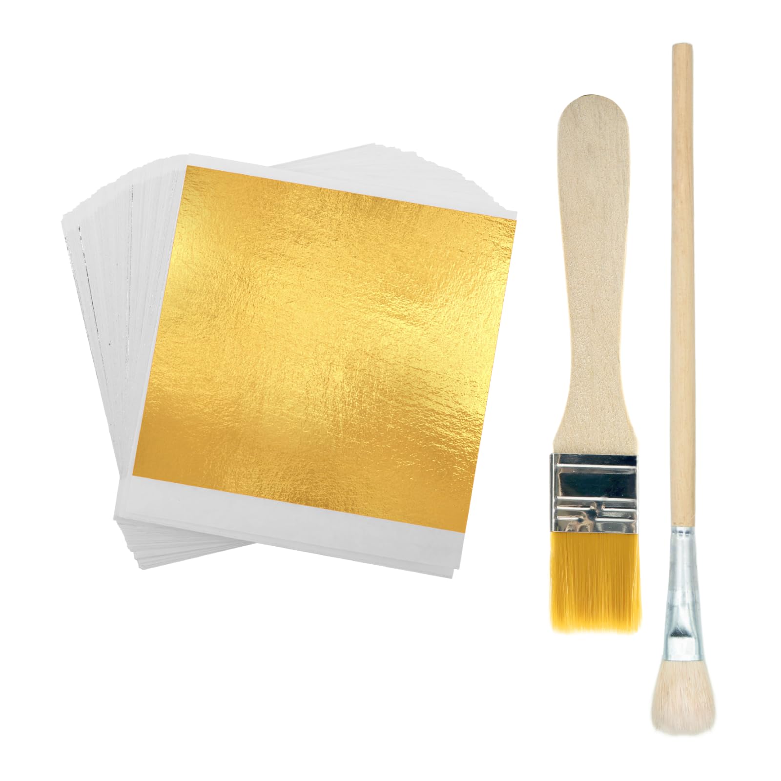 Gold Foil Sheets, 100 Pieces Art Sheets Gold, Imitation Gold Leaf, Gold Leaf Sheets for Art, Crafts, Furniture, Nails, Paintings 3.15 by 3.35 Inches