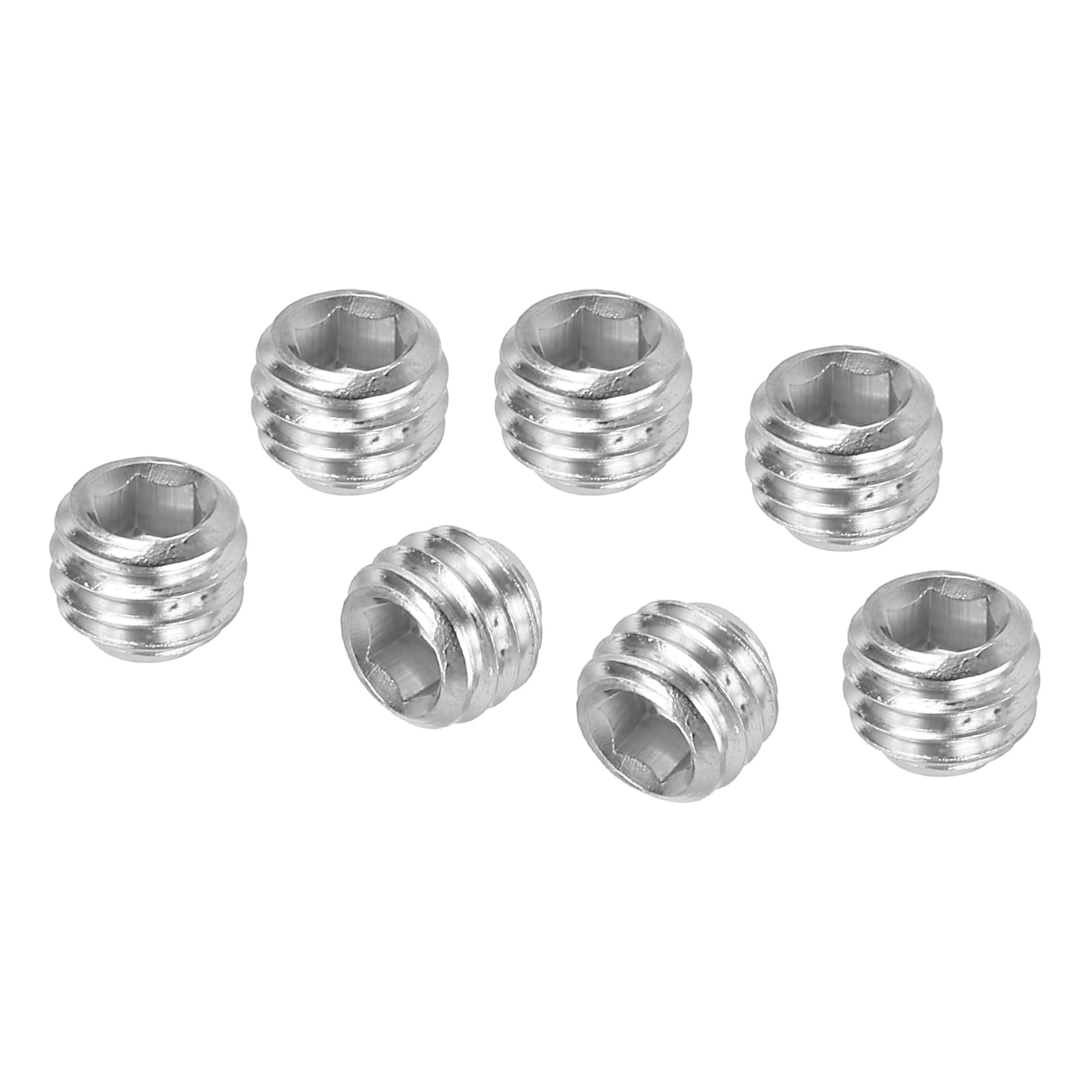 PATIKIL 120 Pcs Hex Socket Grub Screw, M5x4mm Flat Point Grub Bolt 304 Stainless Steel Head Socket Set Screws for Door Handles Light Fixture Repair — image 1