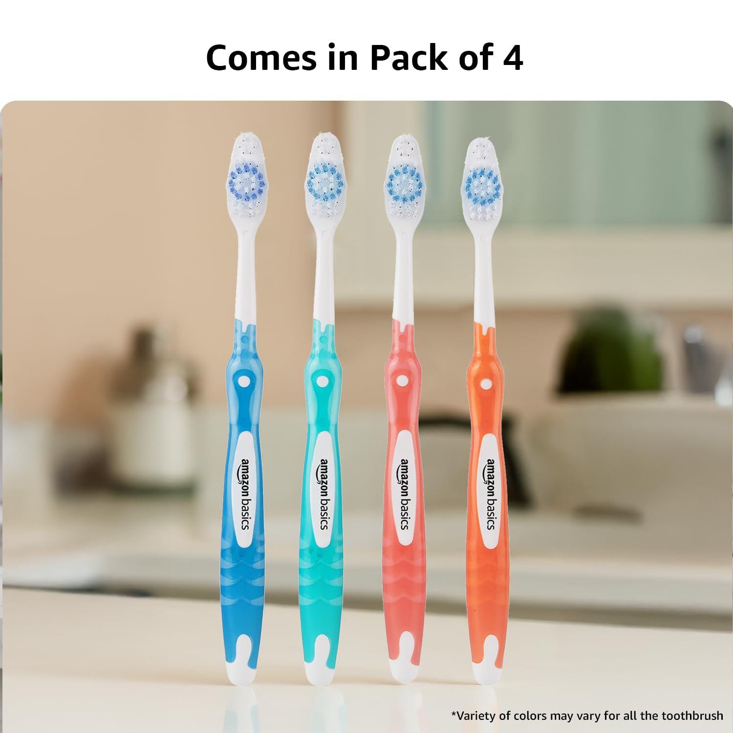 Amazon Basics Orbit Toothbrush for Adults, Multicolour | 12-Count (4 × 3 Packs) | Soft Polished Bristles for Cavity Protection, Deep Cleaning & Gentle Gum Care | Made in India 4
