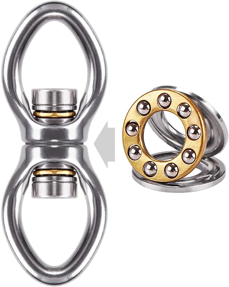 Dolibest Swing Swivel with 2 Bearing,Safest Rotational Device Hanging Accessory for Aerial Silks Dance, Web Tree Swing, Yoga Sets Hanging Hammock 800LB Capacity