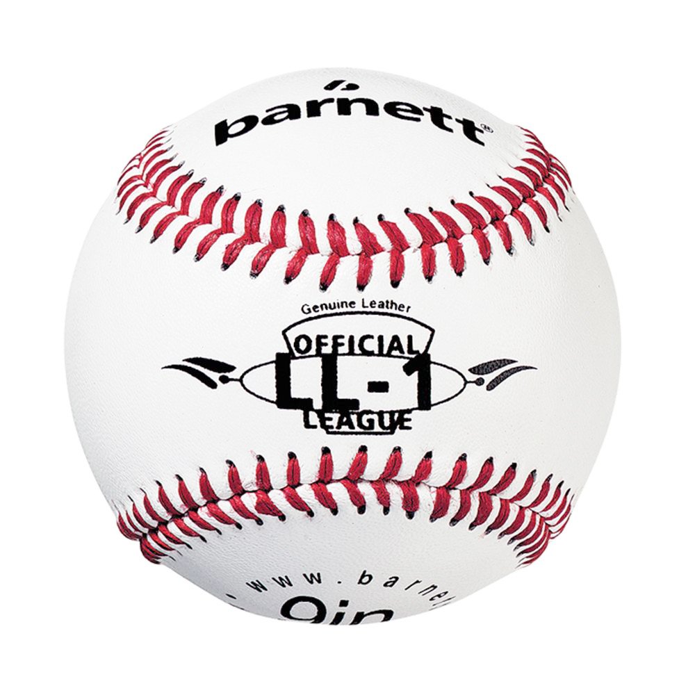 BARNETT LL-1 Pallina da Baseball competizione/allenamento, 9'', Bianco, 2 pezzi