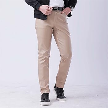 Amazon | [Tenflow] レザーパンツ ストレッチあり メンズ 革