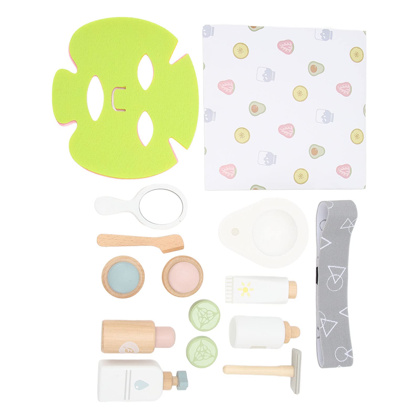 Shanrya Juego de Juguetes Cosméticos de Madera para Niños, Juego Educativo Realista para el Cuidado de la Piel, Juguetes Cosméticos de Simulación para Niñas para el Hogar