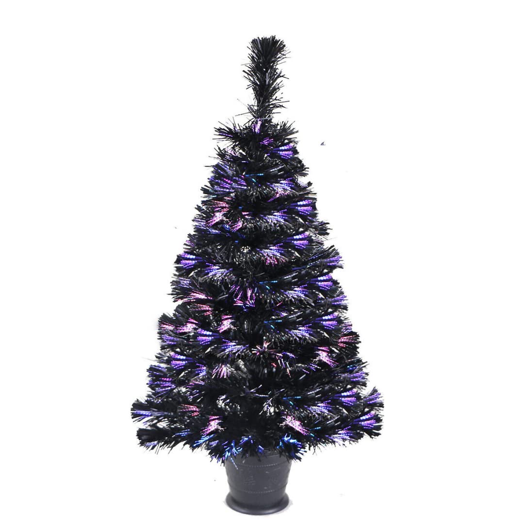 Black Fibre Optic Christmas Tree