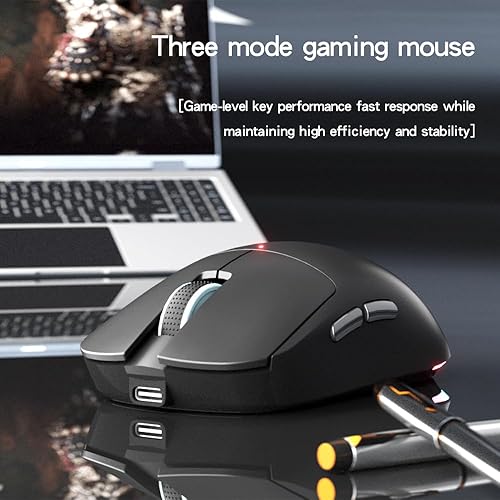 Miniatura 2 de Ratón inalámbrico XT624 Bluetooth, recargable con LED, ergonómico con modo múltiple 2.4G USB inalámbrico + BT1+BT2, mouse Bluetooth portátil para