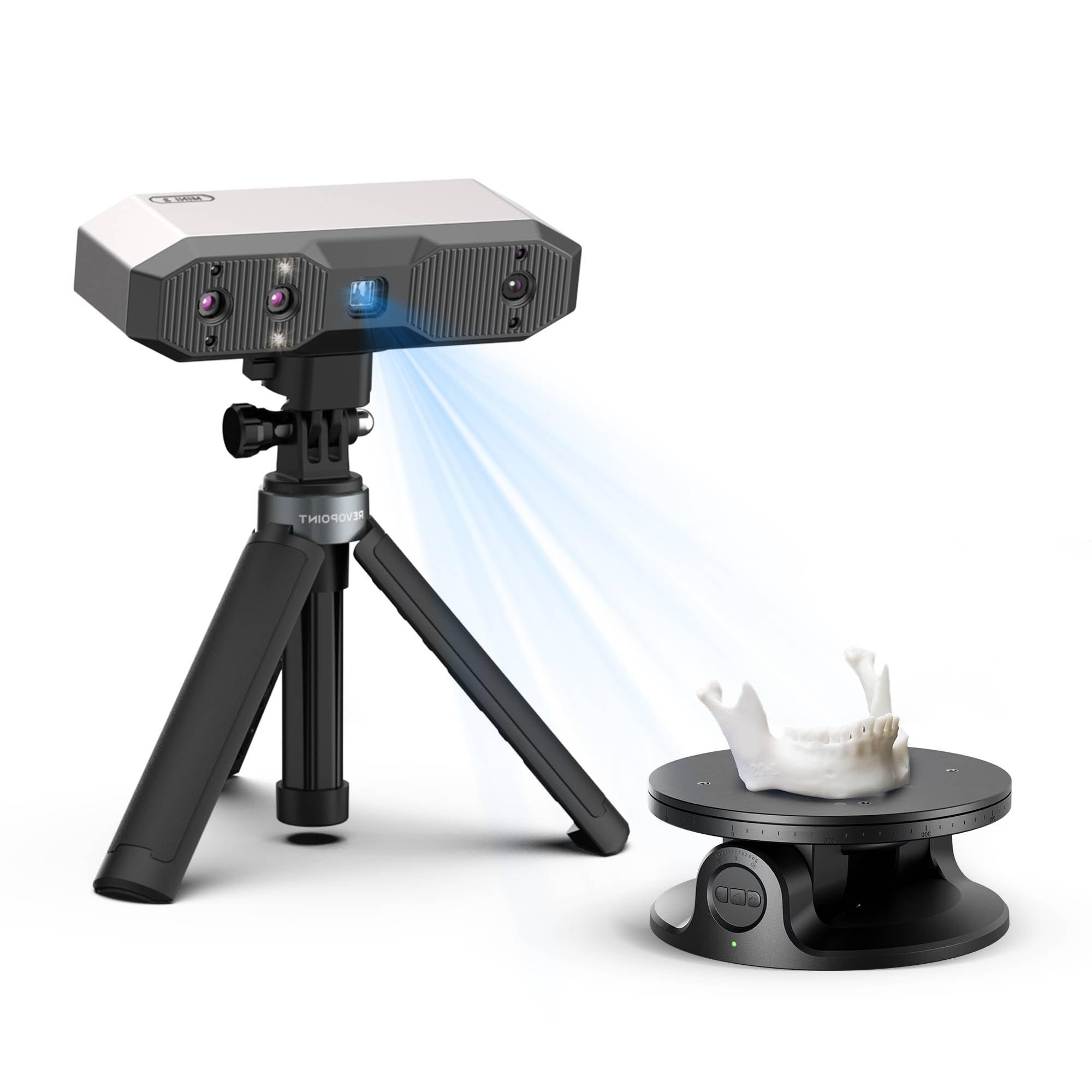 Revopoint Mini 2 3D Scanner for 3D Printing Handheld, 3D Printer Scanner Up to 0.02mm Precision, Industrial Blue Light, Full Color Model Scan for Small Objects, Advanced