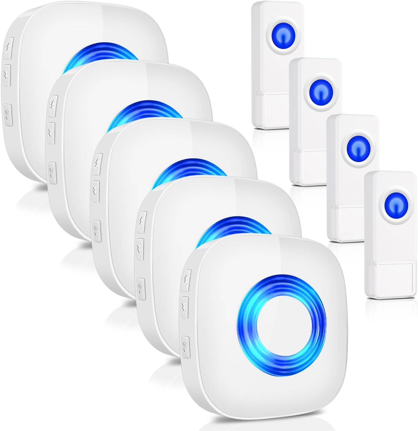 PHYSEN Wireless Doorbell, Waterproof Door Bell Chime Kit Operating at 1300-ft Range 58 Adjustable Melodies 5 Volume Levels & LED Flash, Doorbell Alarm for Home/Classroom