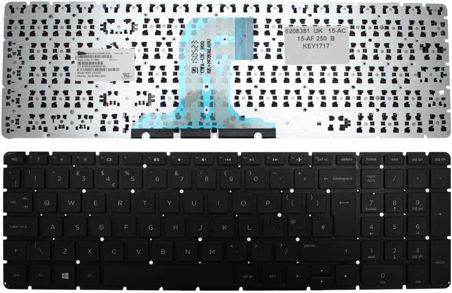 Power4Laptops UK Layout Black Replacement Laptop Keyboard Compatible with HP Home 15-af104ne