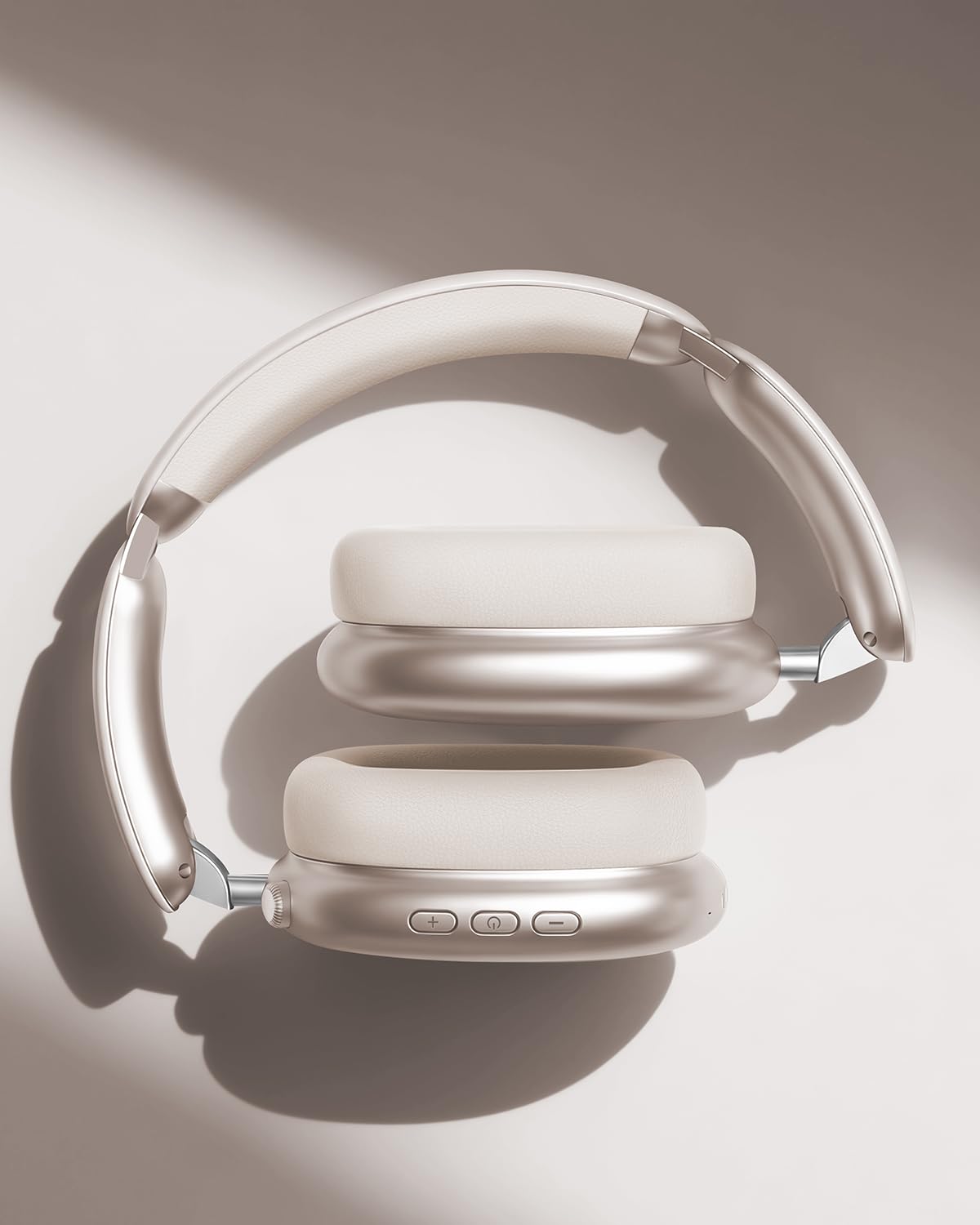 Wentronic Y02 Aktive Noise Cancelling Kopfhörer,60 Std.5 EQ-Musikmodi,Hi-Res-Audio,Tiefe Bässe,faltbares kabelloses Over-Ear-Bluetooth 5.4-Headset,atmungsaktive Leder-Ohrpolster (Sternenlicht)