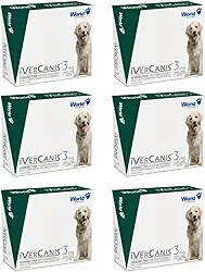 Kit 6 Ivercanis 3mg Remédio Antipulgas Carrapatos Cães Tratamento Sarna Completo