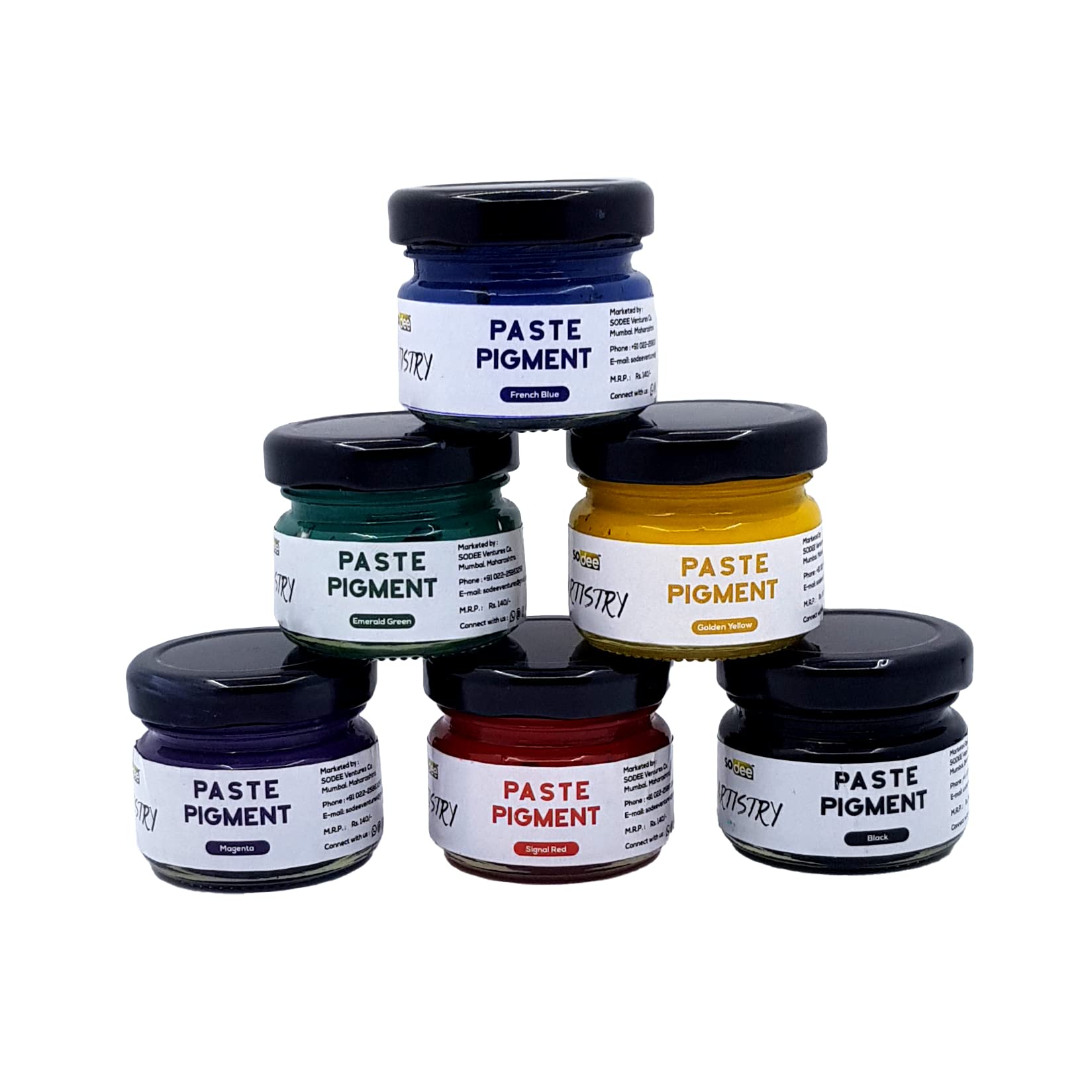 sodee Epoxy Resin Pigment - Solid Opaque Paste Pigment Set - | Set of 6 (25g each)