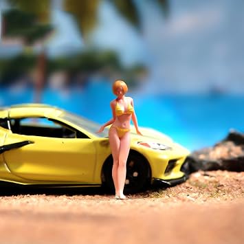 1/87 1/64 1/43 1/24 Scale Miniature Action Figure Doll Model Bikini Beauty Girl Resin Figurine Model Creative Scene Dolls Props for Car Model Toys Painted, 143 Scale